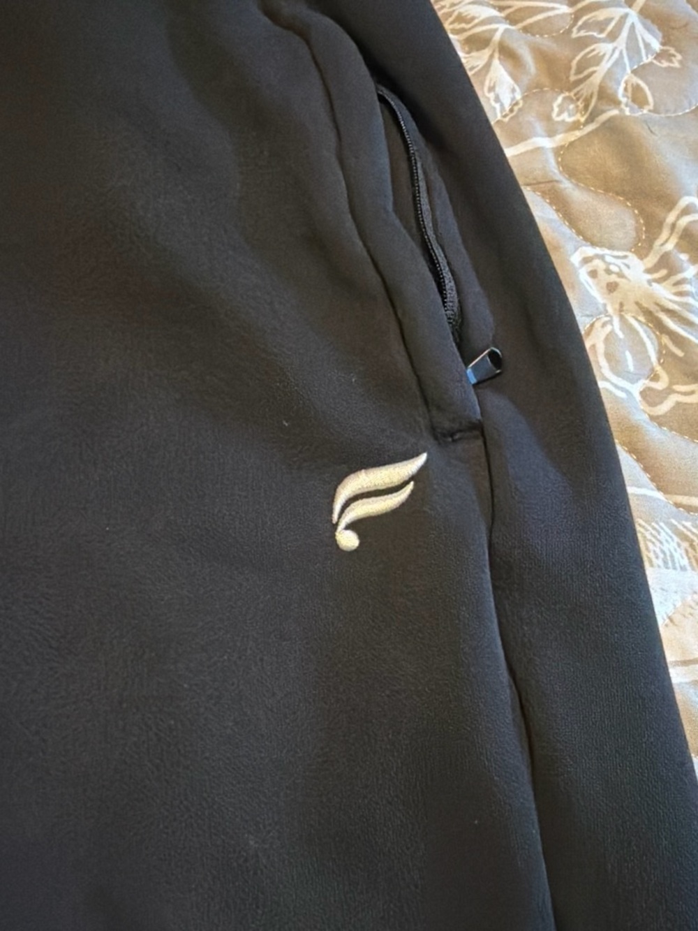 Fabletics Women's Black Track Joggers with Zip Pocket